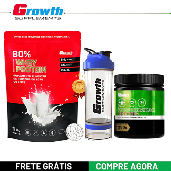 Kit Whey + Creatina + Shake